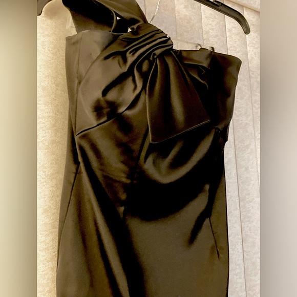 David Meister Black One Shoulder Dress - Picture 3 of 6